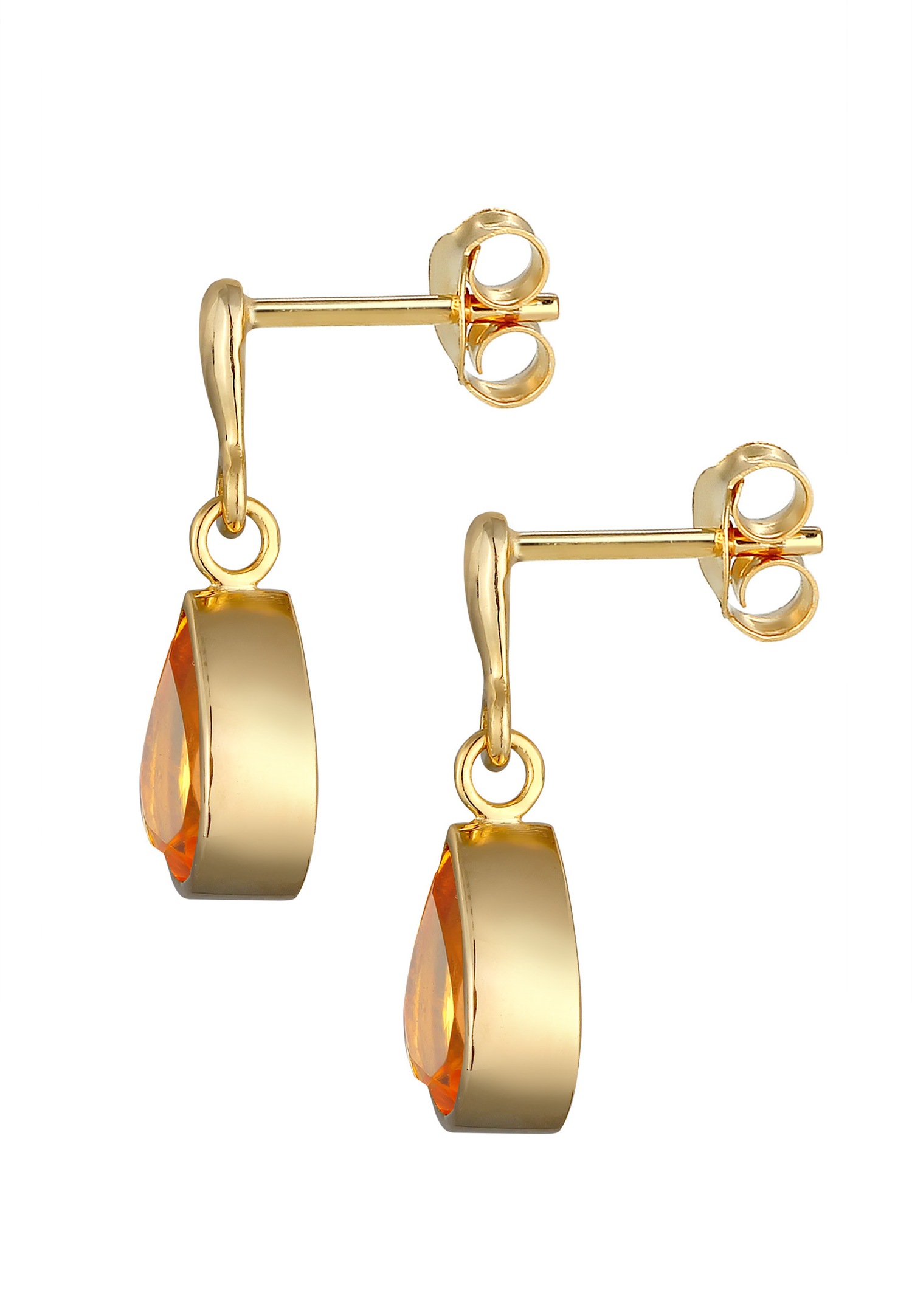 Elli PREMIUM Elli PREMIUM Boucles d'oreilles Femmes Pendentif d'oreilles Goutte élégante avec citrine en argent sterling 925 plaqué or
