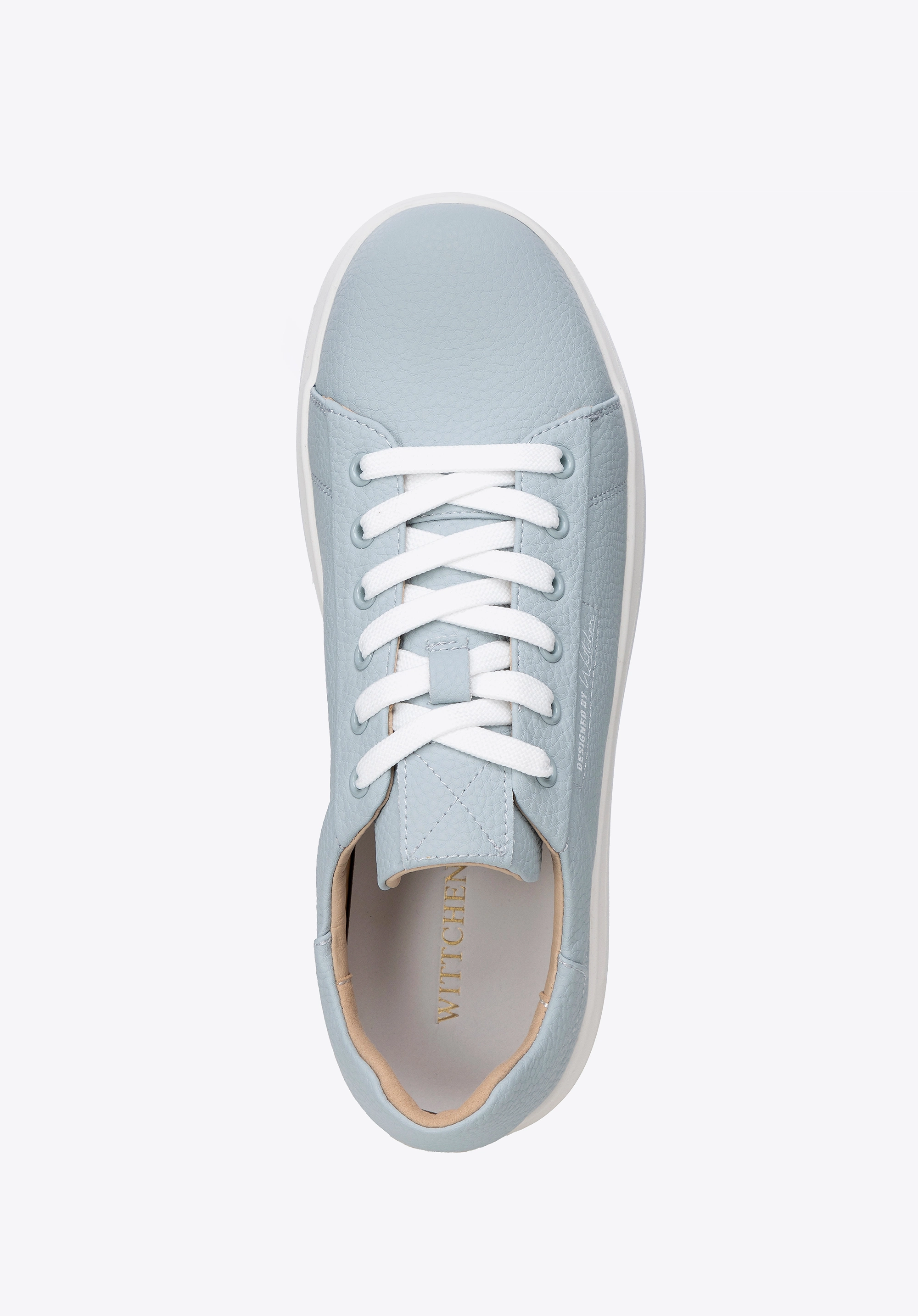 Damskie klasyczne sneakersy na platformie niebieskie