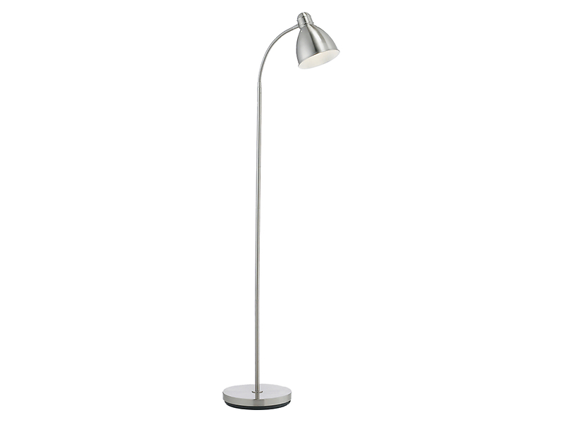 Lampa podłogowa Nitta stalowa srebrna