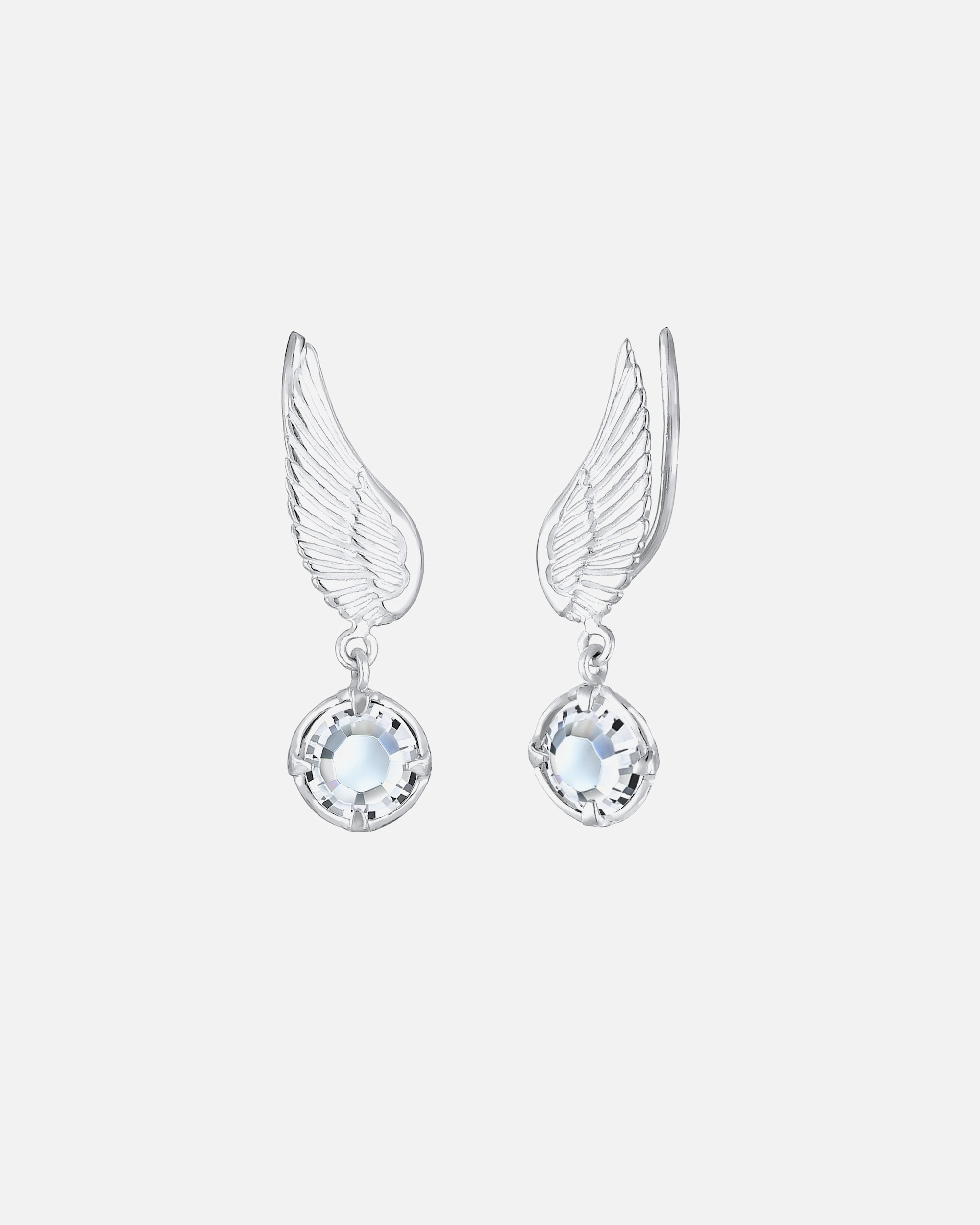Elli Ailes de Grimpeur d'Oreilles pour Femmes avec Cristaux en Argent Sterling 925