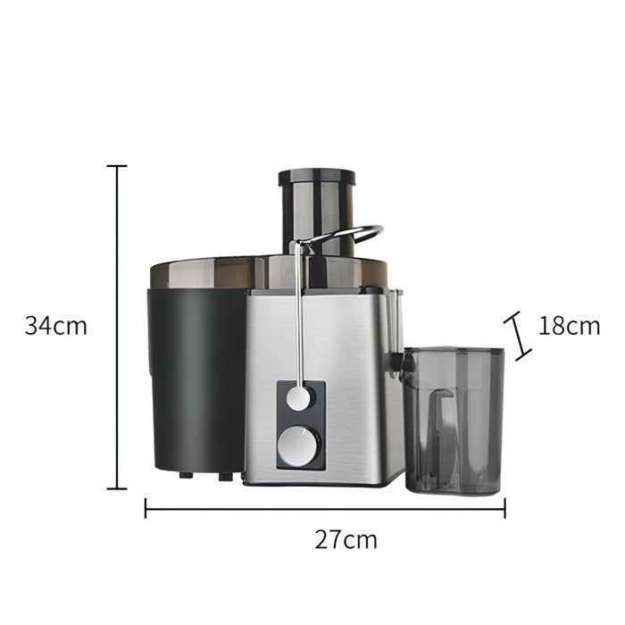 800W Juicer - 2-Speed Fruit Centrifuge - Fruit Machine - 70mm Feed Chute, 600ml Juice Jar - Black