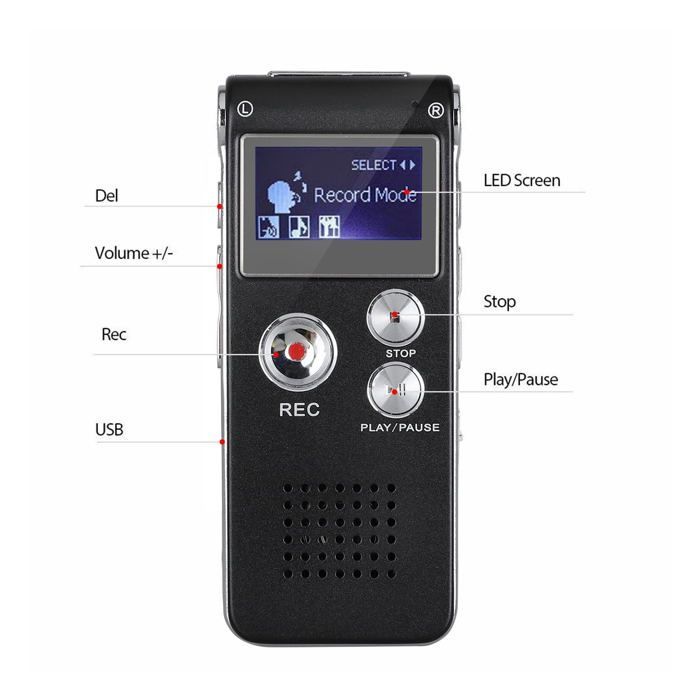 Grabadora de voz digital - GIGICIAL - 8 GB - Sonido nítido - Grabación con un solo botón