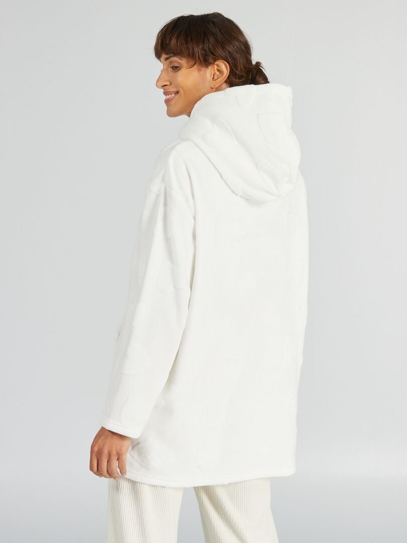 Bluza z kapturem z polaru - BEŻOWA