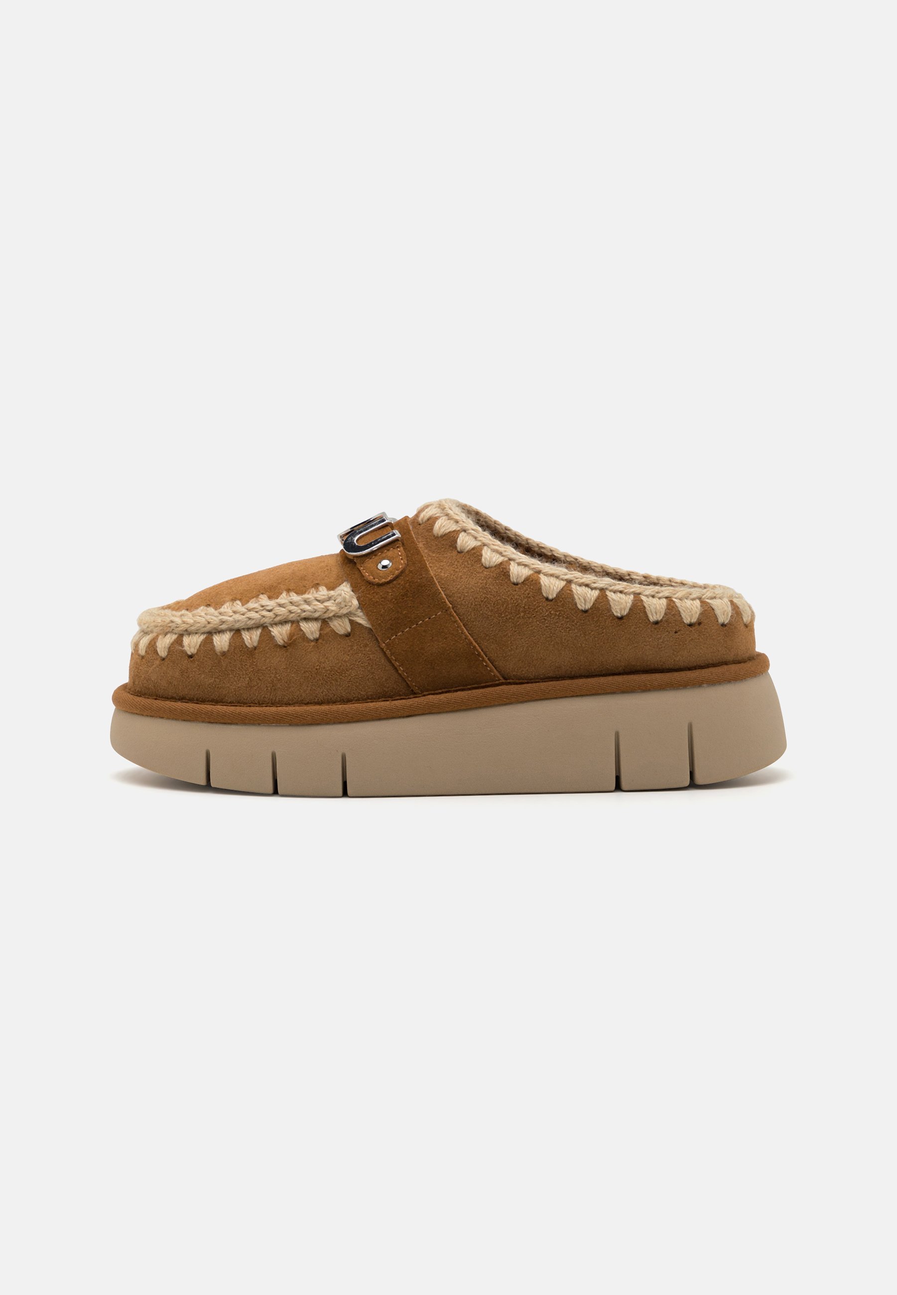 Mou BOUNCE CLOGE MÉTALLIQUE LOGO - Mules - cognac