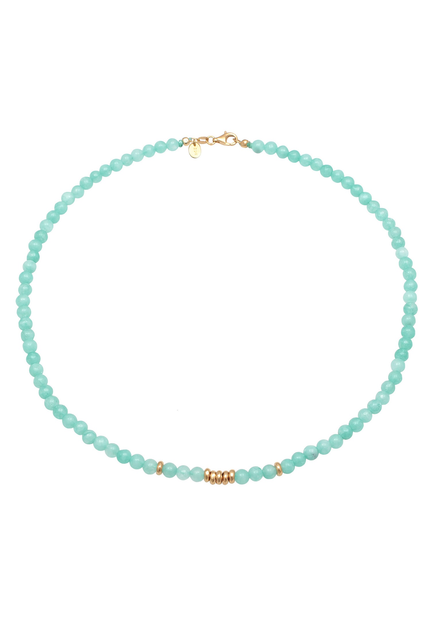 Elli PREMIUM Elli PREMIUM Collier Femmes Perles tendance avec Amazonite perles en argent sterling 925 plaqué or