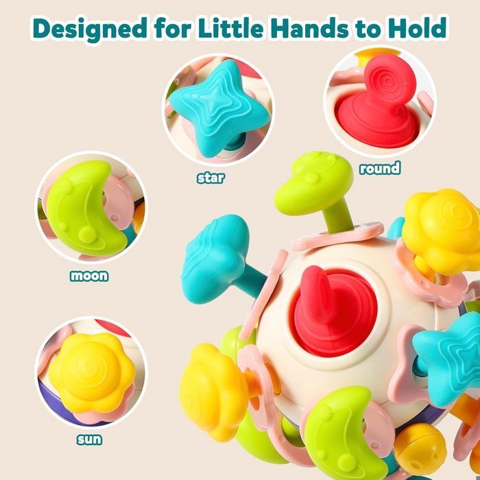 Sonajero para la dentición del bebé, juguetes para bebés de 1 año, juegos Montessori, desarrollo del bebé de 0 a 12 meses, regalo para niñas y niños.