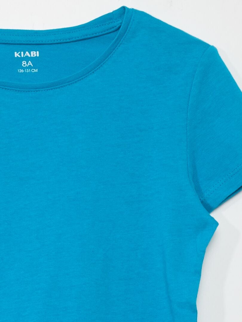 Camiseta de punto de color liso - AZUL