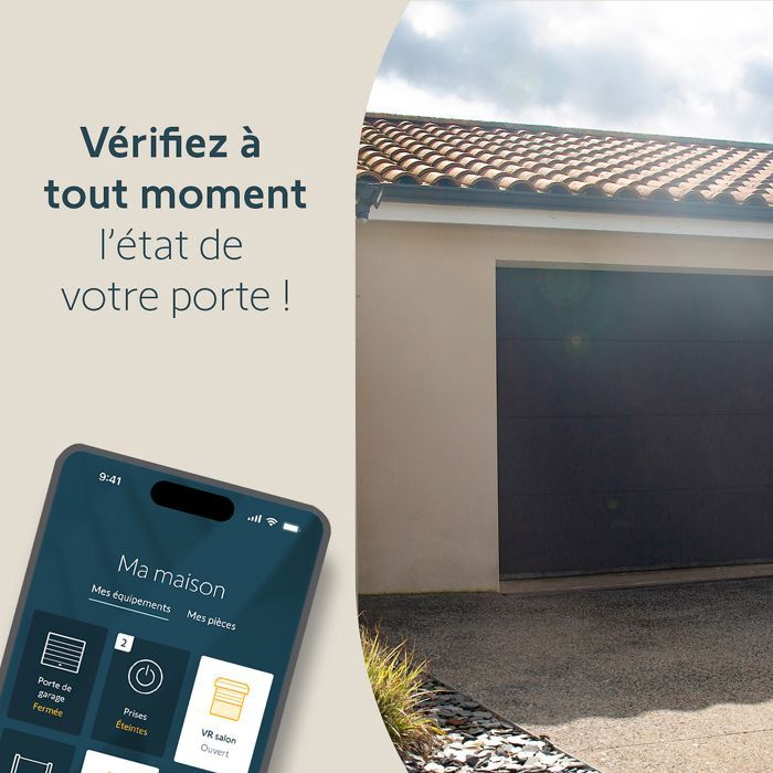 SOMFY 1246483 - Motorisation porte de garage Serenia 700 io Connect - Pilotable à distance avec smartphone et assistants vocaux -