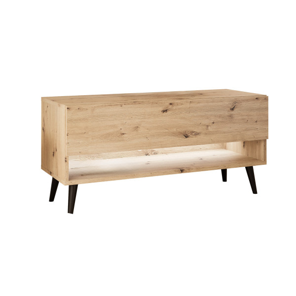 Szafka RTV CALANTE 90 cm dąb artisan nogi czarne skośne