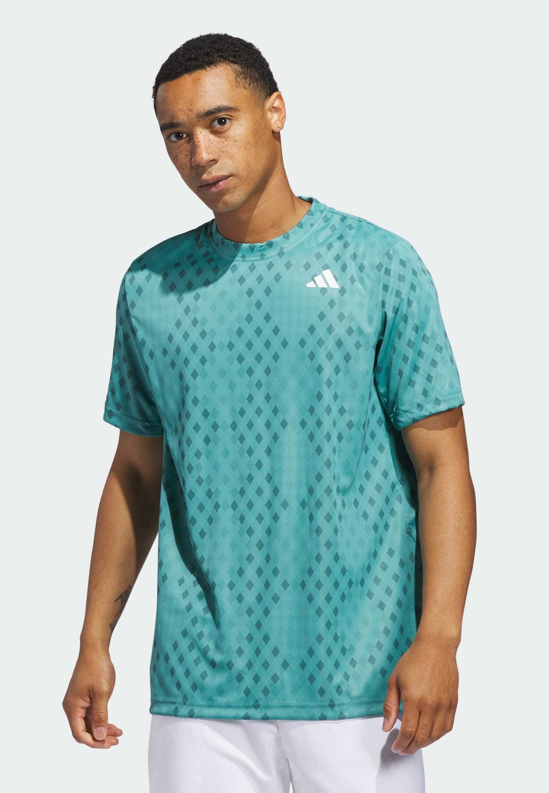 adidas Performance CLUB GRAPH T-shirt - T-shirt met print - poedergroenblauw/tweedehands groenblauw