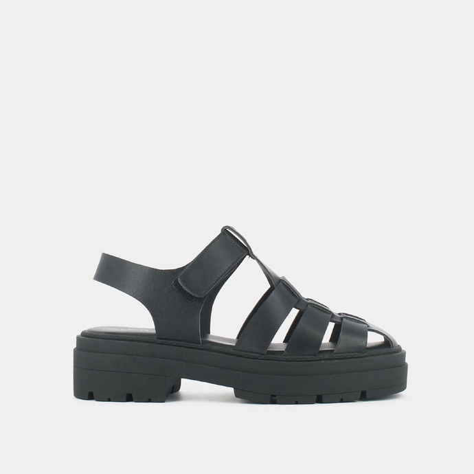 Méduses à plateformes  en cuir noir