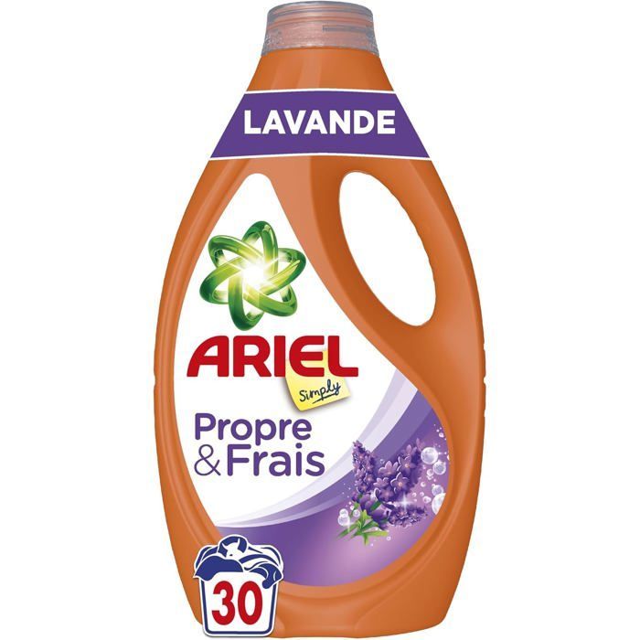 Ariel flytande rengöringsmedel, 120 tvättar (4 x 30 tvättar), lavendel, djuprengöring, Ariels ekonomival, frisk doft