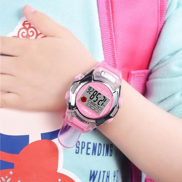 Wasserdichte Digitaluhr der Marke Sports für Mädchen, Modell 2020, pinkes Armband – Geschenk für Kinder