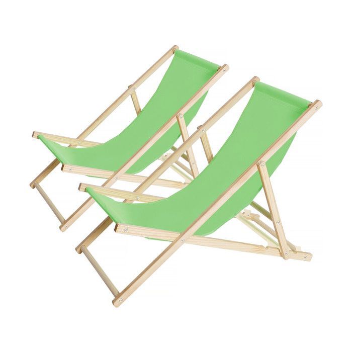 Set di 2 lettini prendisole in legno 