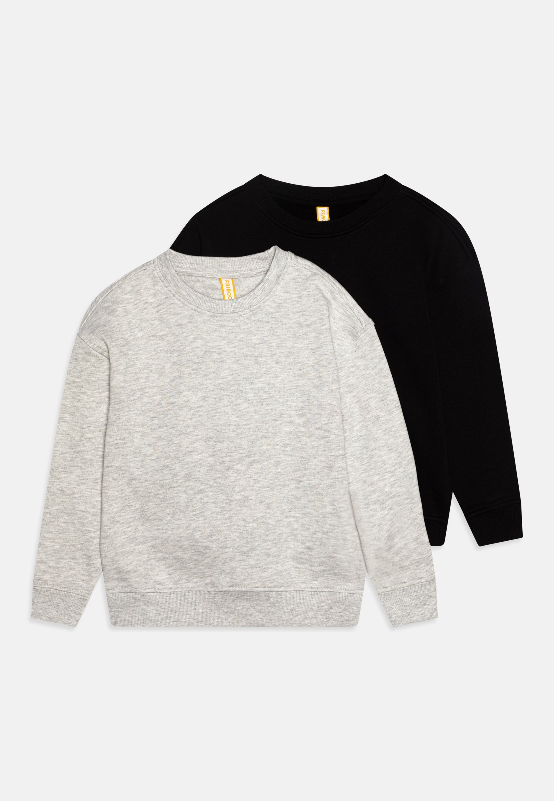 Friboo UNISEX 2-PACK - Sweatshirt - zwart/gevlekt lichtgrijs