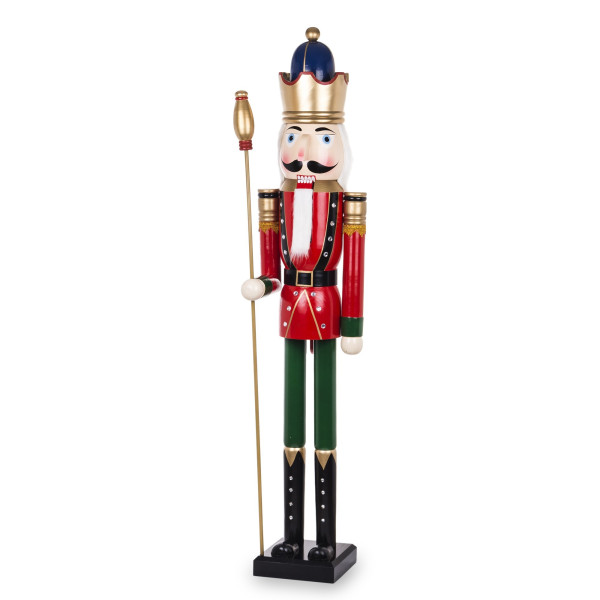 Dziadek do Orzechów drewno 181 cm czerwony