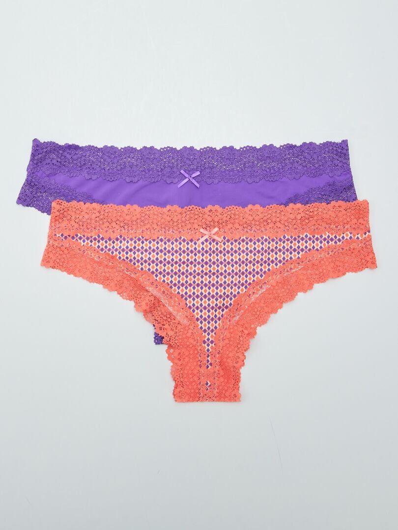 Conjunto de 2 tangas de microfibra - LARANJA