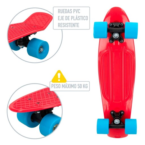  Cbgames PVC-Skateboard mit Rollen, 55 cm