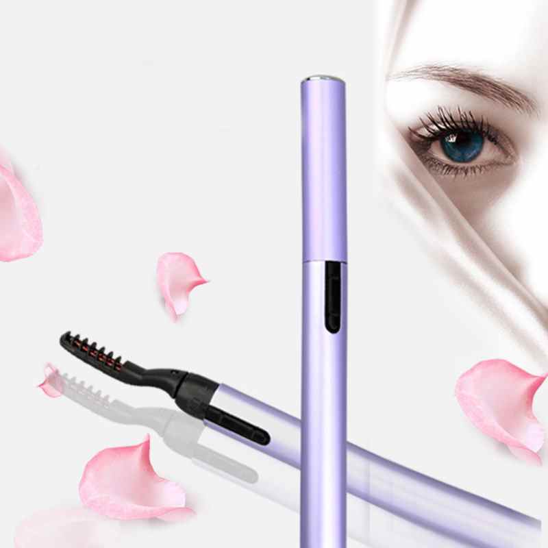 Bärbar pennstil elektrisk ögonfransböjare 360 roterande uppvärmd ögonfransböjare borste mascarakräm för ögonskönhet makeup
