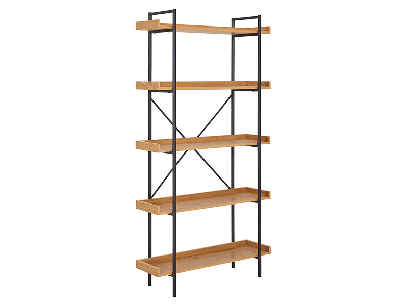 Regał Jan 90 cm z 5 półkami dąb wotan loft