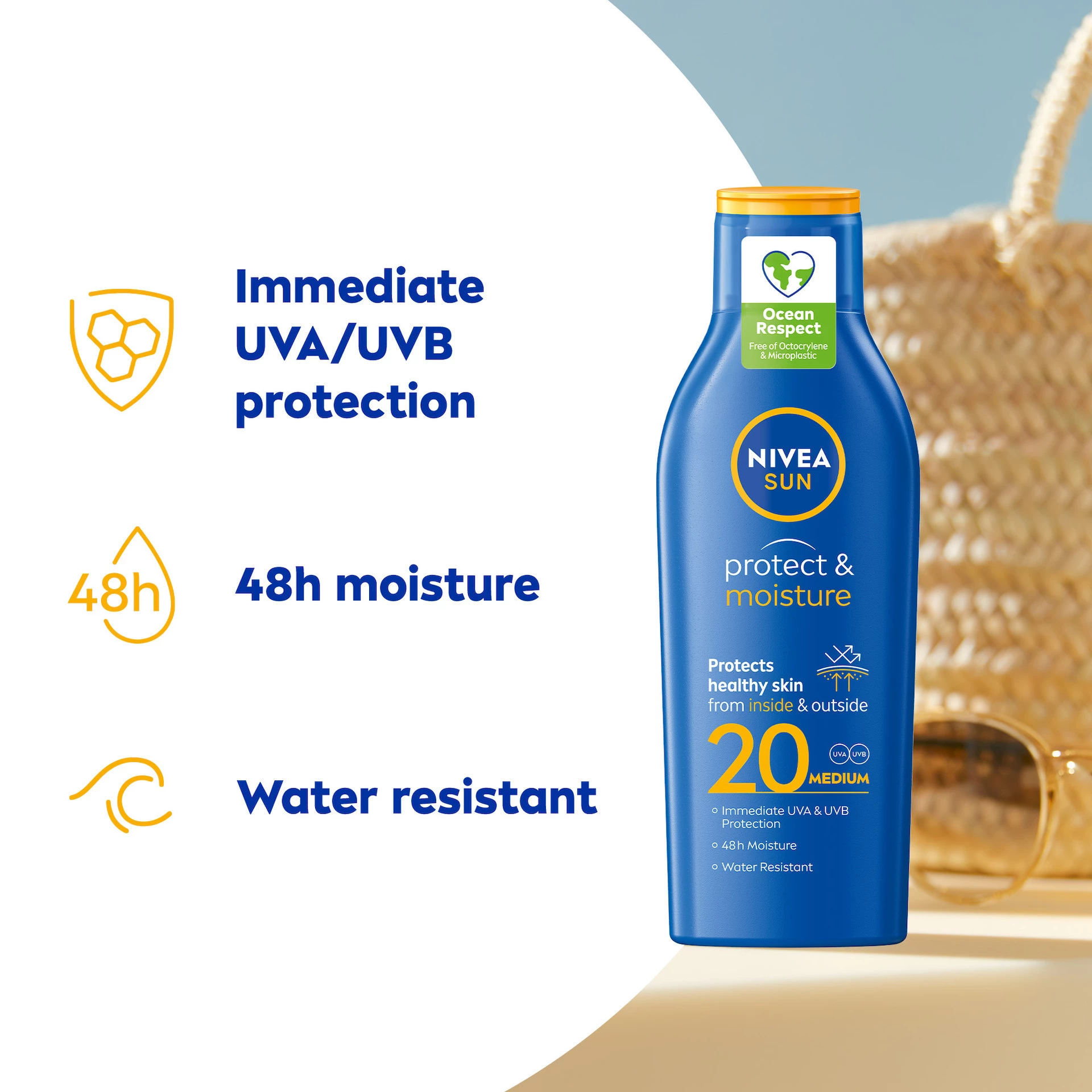 Losion za sunčanje Protect & Moisture SPF20 200 ml - NIVEA