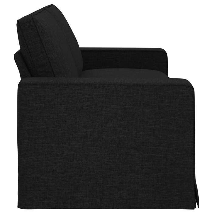 Sofá negro de metal de 222 x 80 x 82 cm.