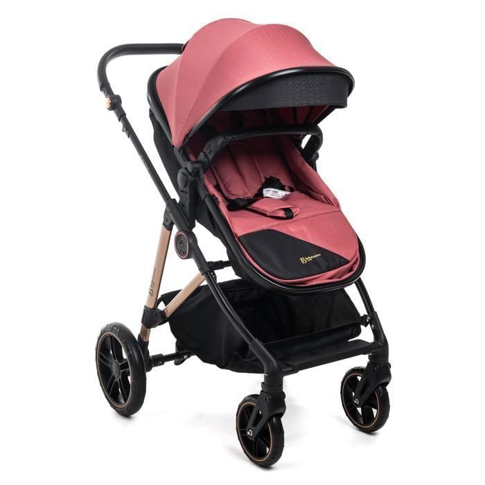 BEBELISSIMO - Poussette combinée trio 3 en 1 - siège auto 0+ CAVO – nacelle – dès la naissance – jusqu’à 22kg - bordeaux