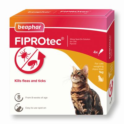 beaphar FIPROtec® spot-on přípravek proti blechám a klíšťatům pro kočky