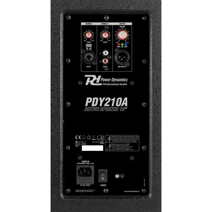 Sistema PA professionale full-range Power Dynamics PDY210A con diffusore attivo da 10