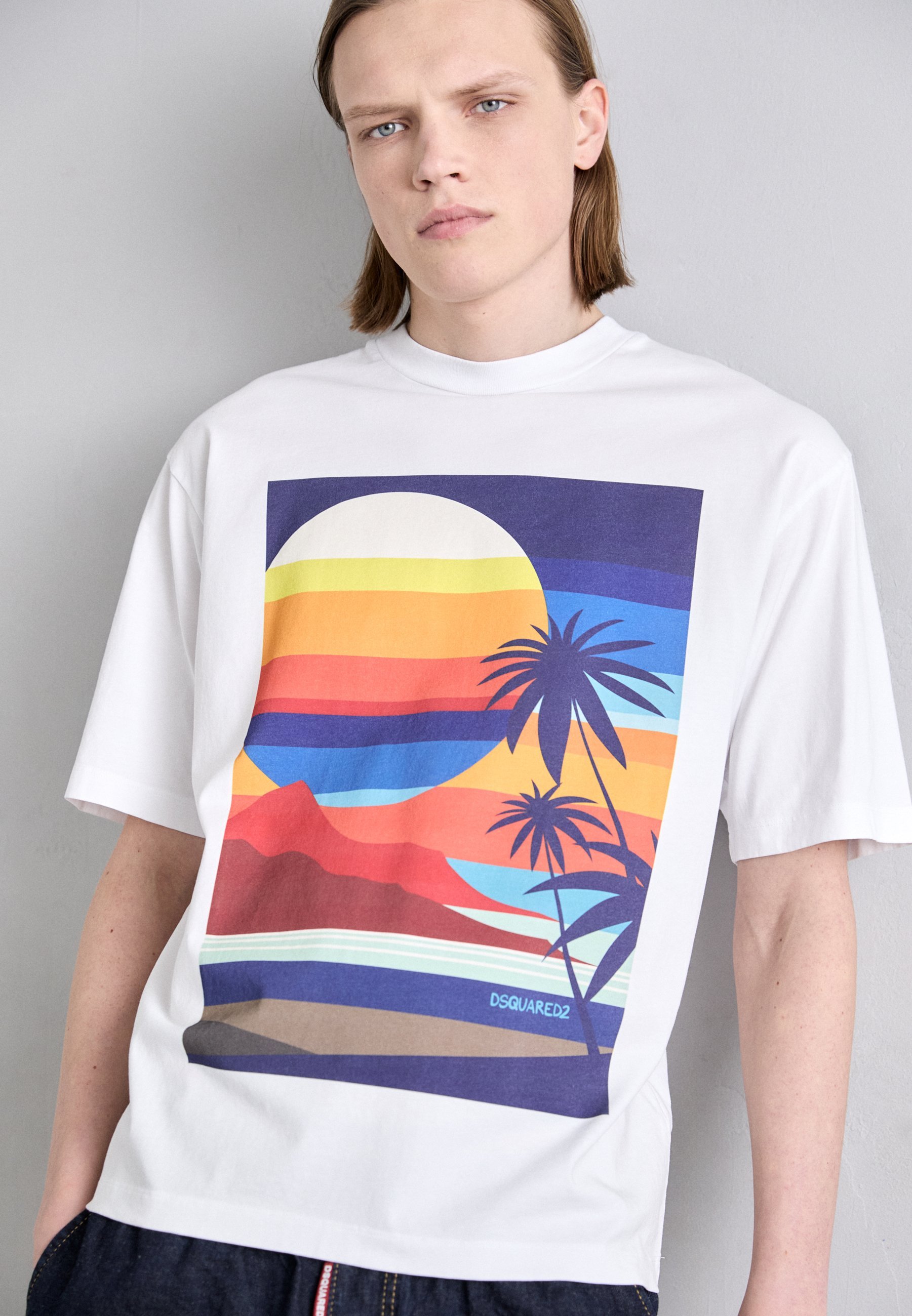 T-shirt Dsquared2 coupe ample - T-shirt imprimé - blanc