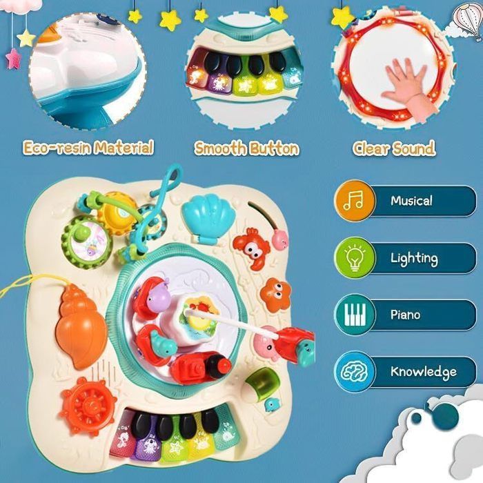 Table d'activité Jouet, MARSEE Table Activité Bébé 1 2 3 Ans, Jouet Musicaux Educatif Jeux Enfant pour Garçons Filles