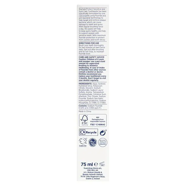 Superdrug ProCare pasta za zube za osjetljivost i desni 75ml