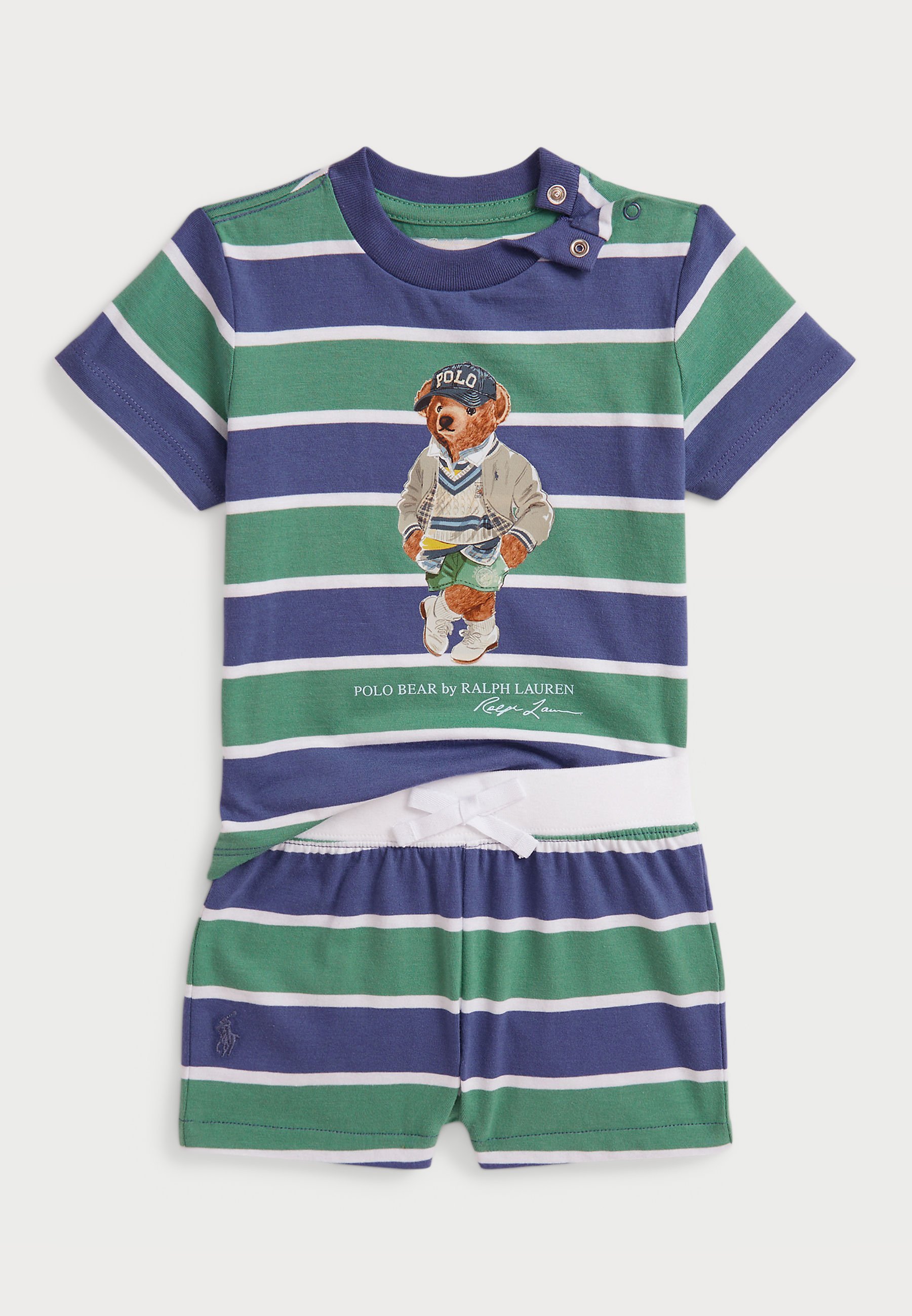 POLO RALPH LAUREN POLO BEAR COTTON JERSEY TEE & SHORT SET - T-shirts med print - blue/whitePolo Ralph Lauren