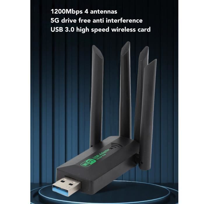USB WiFi Adapter - SALUTUYA - 1200 Mbps - Dual Band 2.4G/5G - 4 Antennas - USB 3.0