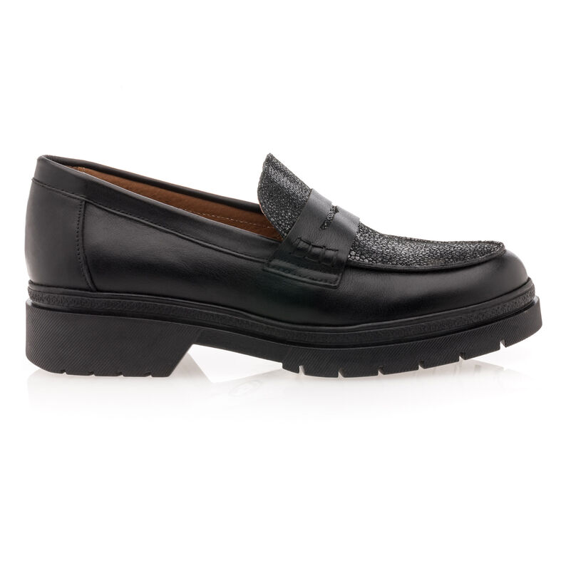Svarte loafers/båtsko til dame