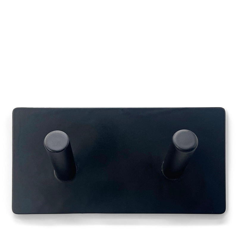 Home Hook 2 krokar 10x5 cm stål med band svart