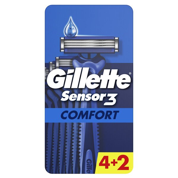 Cuchillas de afeitar desechables Gillette Sensor3<br>6 unidades
