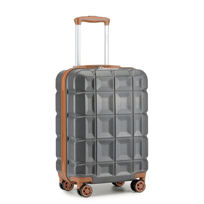 Maleta mediana Kono de 62x43x26 cm, carcasa rígida de ABS, maleta de viaje con ruedas, ultraligera, con cerradura TSA, 57 L, gris.