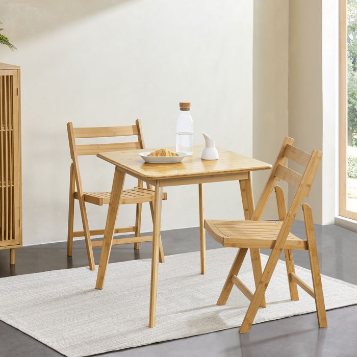 Set di 2 sedie pieghevoli Gran in bambù, 78 x 45 x 40 cm, colore naturale.