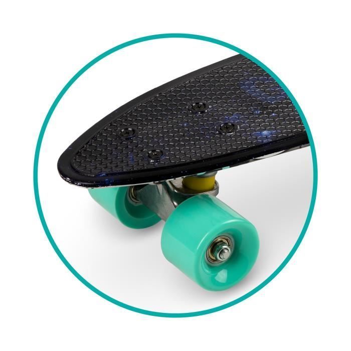 QKIDS GALAXY – Kids Skateboard 6 cm PU Wheels – ABEC-7 – From 3 Years Old to 50 kg – Anti-Slip Aluminum – Industrial