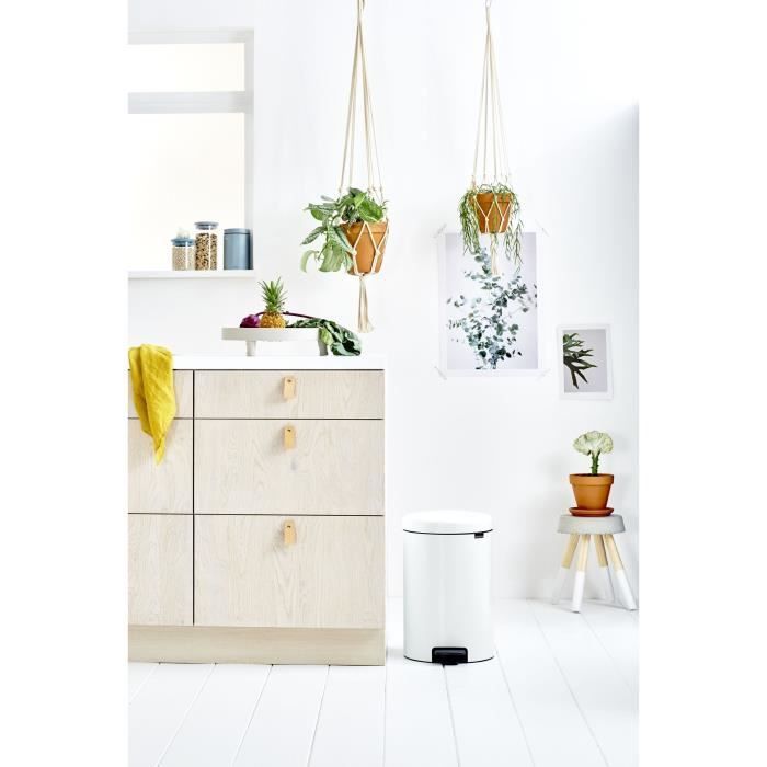 BRABANTIA Poubelle à pédale NewIcon - 20L - Blanc