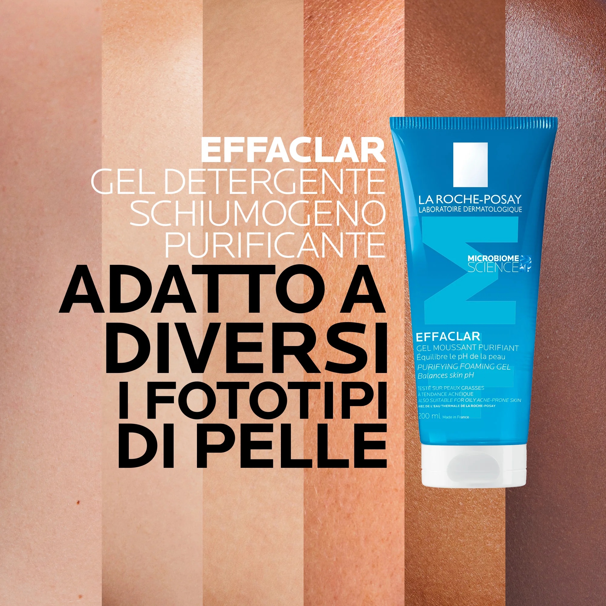 LA ROCHE POSAY Effaclar Zuiverende Gel Mousse 200 ml Gezichtsreinigingsgel voor de vette en gevoelige huid