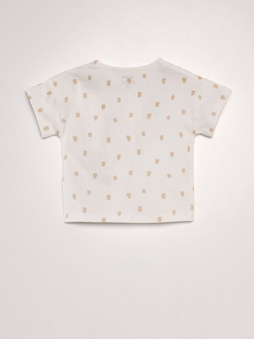 Korte pyjamaset - t-shirt + short - 2-delig - WIT