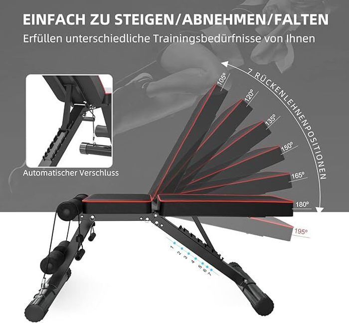 Adjustable bench, weight training bench for full body workout, incline bench for home gym exercises (advanced)