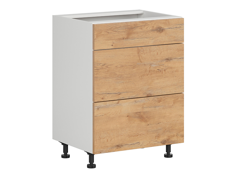 Szafka kuchenna Hamper 60 cm z szufladami cichy domyk dąb lancelot