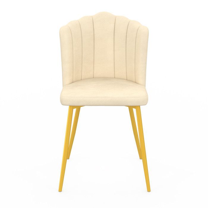 IDMARKET Set of 2 ADELLA dining chairs in beige velvet