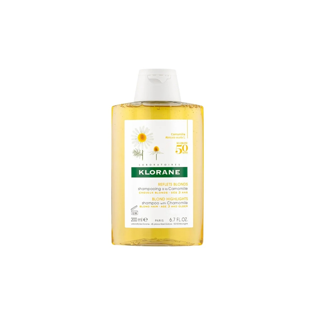 KLORANE Klorane kamille shampoo 200 ml voor blond haar