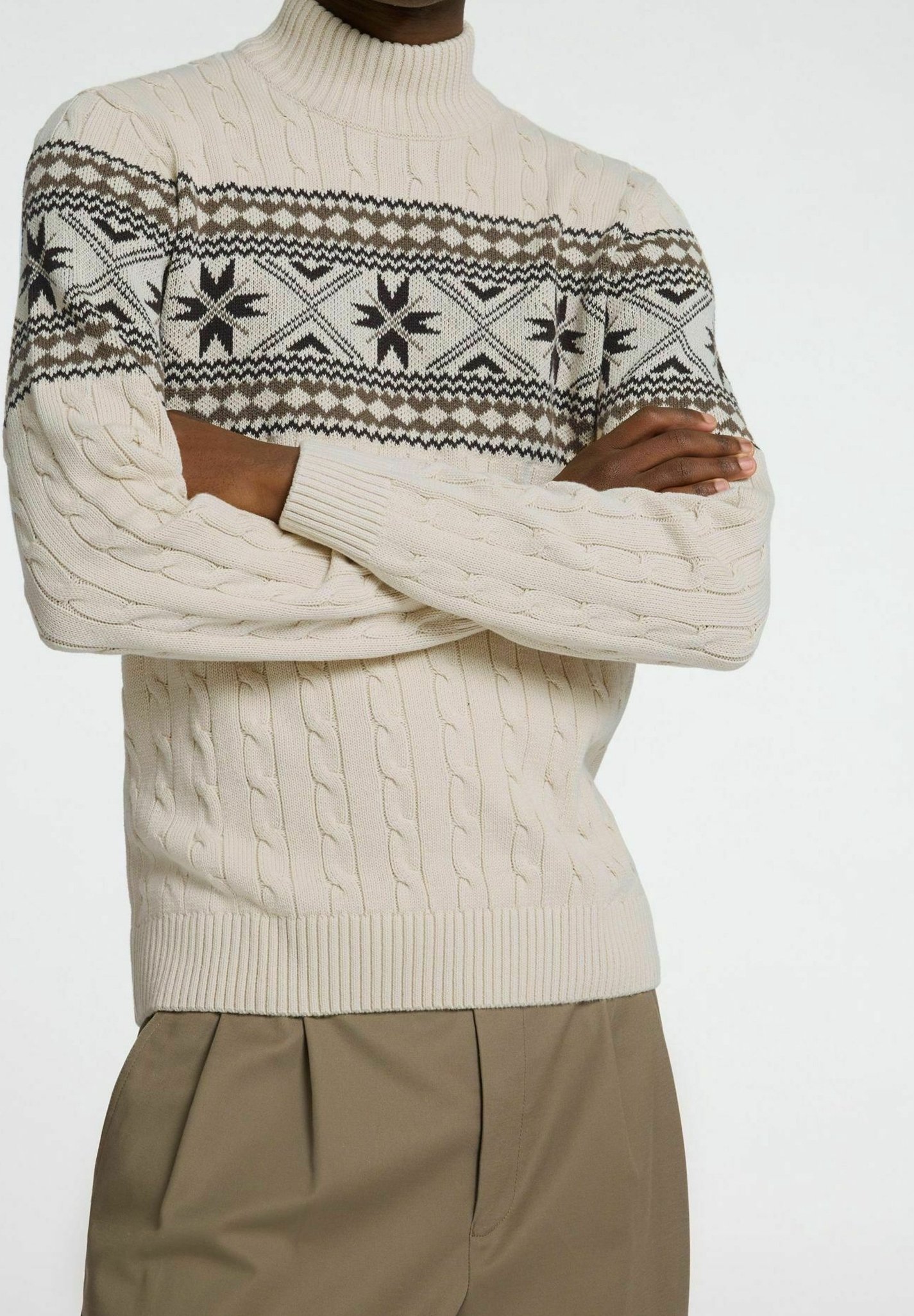 Pull Selected Homme - blanc cassé