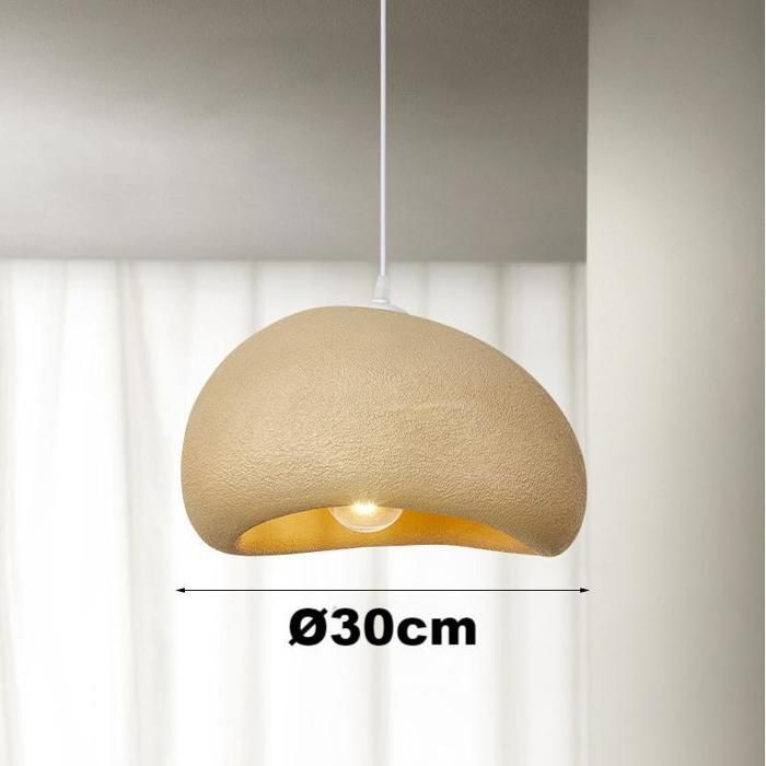 WOTTES Suspension Luminaire Moderne Créatif Jaune, Lustre Design Métal Vintage E27 Lampe 1pcs Ø30cm pour Cuisine Salle à Manger