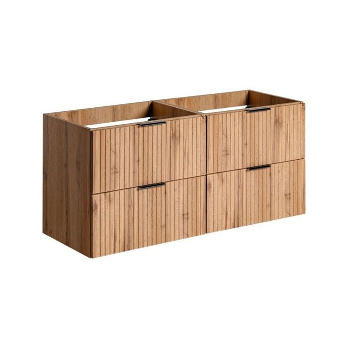 Ensemble complet salle de bain meuble double vasques 120 cm + 2 éléments - Georgia Oak